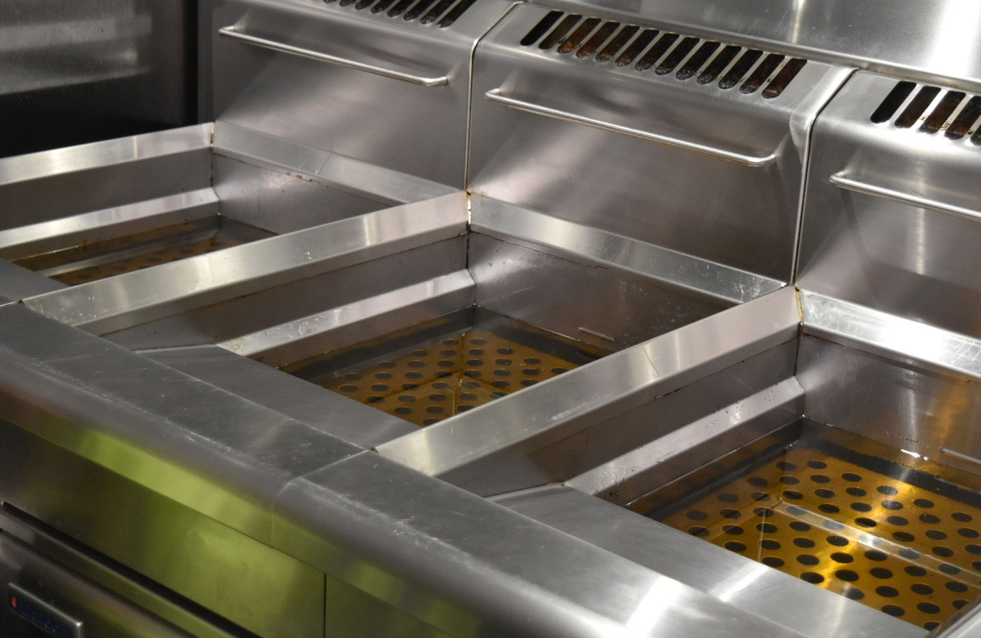 Clean stainless steel kitchen grill