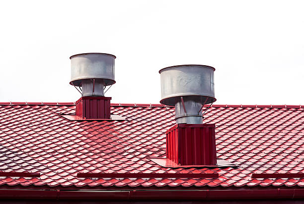 Roof of modern industrial building